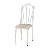 Cadeira Tubular Branca 021 Assento Rattan