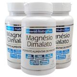 Kit 3 Frascos Magnésio Dimalato Somente 1 Cápsula Ao Dia