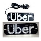Placa Plaquinha Uber Carro LED Letreiro Motorista Aplicativo