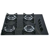 Cooktop 4 Bocas A Gás Chamalar Premium Mesa De Vidro Ultra Chama 128 Mesclado Bivolt