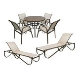 Kit Jogo De Mesa Espreguiçadeiras 4 Cadeira Aluminio Piscina