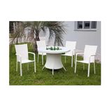 Mesa Moderna Com Champanheira + 4 Poltronas Piscina Jardim
