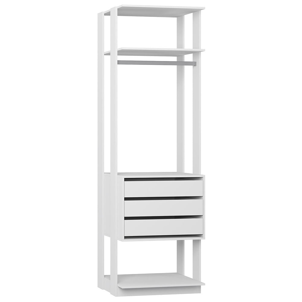 Módulo Closet 3 Gavetas e Cabideiro 70cm Be Mobiliario