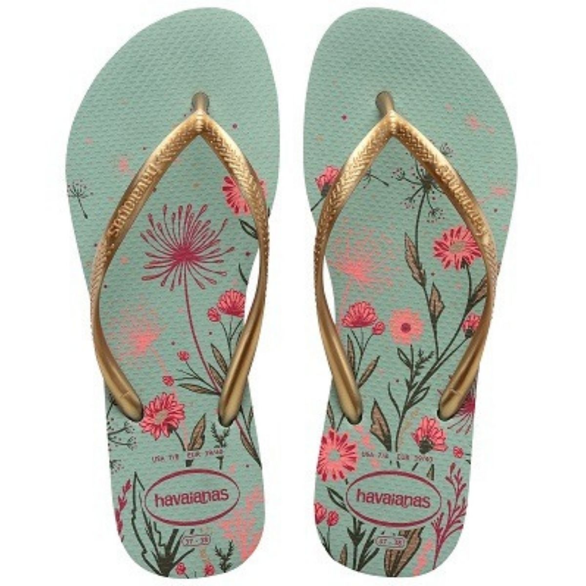 Chinelo Havaianas Slim Organic Floral Feminino Lançamento