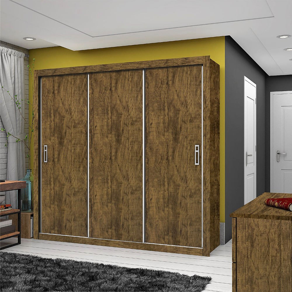 Guarda Roupa Casal 3 Portas 4 Gavetas Ilhéus Carioca Móveis