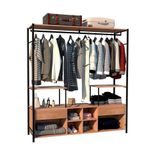 Guarda Roupa Closet Casal Industrial 174cm 2 Gavetas Barcelona Demolição/preto