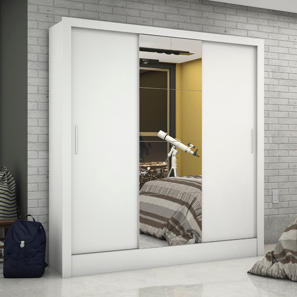 Guarda Roupa Casal 3 Portas 3 Gavetas Com Espelho Dubai Plus Carioca Móveis