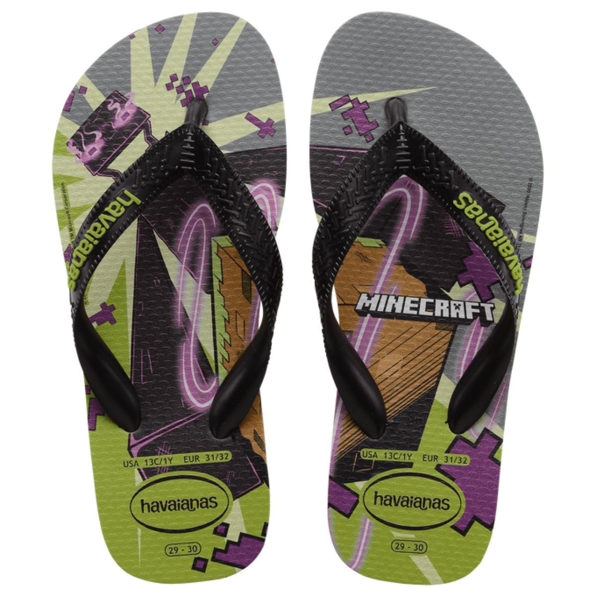 Chinelo Havaianas Minecraft Infantil, Jogo, Game, Lançamento