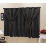 Cortina Blackout Pvc Com Tecido Voil 2,80 M X 1,60 M Preto