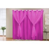 Cortina Blackout Pvc Com Tecido Voil 2,80 M X 2,30 M Pink