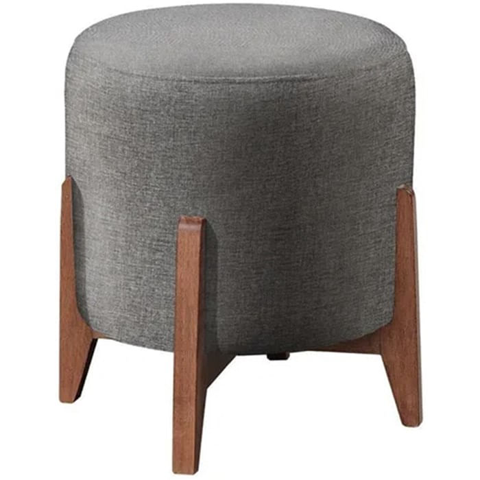 Puf Puff Para Sala Lhor Linho Cinza Rm