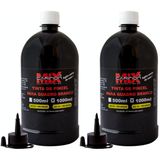 Kit 2 L de tinta para pincel de quadro branco na cor preta