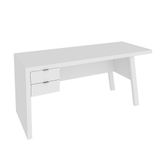 Mesa Com 2 Gavetas Para Escritório Home Office Mdp Branco