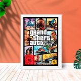 Quadro Decorativo GTA V Capa C/ Moldura e Vidro 25x33