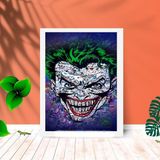 Quadro Decorativo Coringa Cabelo Verde C/ Moldura e Vidro