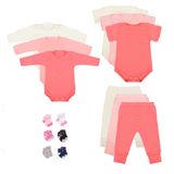 Body Bebê Calça Mijão e Meias Kit 15 Peças Feminino Roupinha de Bebê