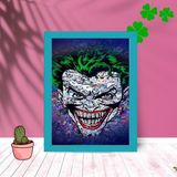 Quadro Decorativo Coringa Cabelo Verde C/ Moldura e Vidro