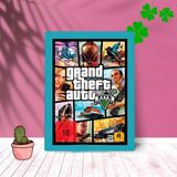 Quadro Decorativo GTA V Capa C/ Moldura e Vidro 25x33