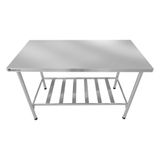 Bancada Mesa Multiuso Reforçada 140 X 70 Total Inox 430 Desmontável Multiuso - Metal Frantz