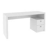 Mesa Com 2 Gavetas Para Escritório Home Office Me4130 Mdp Branco - Gran Belo