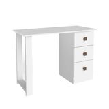 Mesa Escrivaninha Com 3 Gavetas 110 X 77 X 50 Cm Home Office Mdp Branco - Clicklar