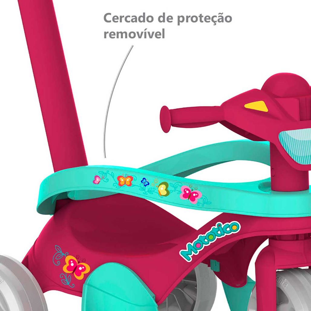 Triciclo a Pedal e Empurrar Infantil Bandeirante Mototico