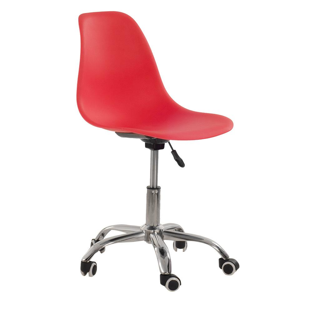 Cadeira Com Rodízios Eames Office - Escritório - Vermelho