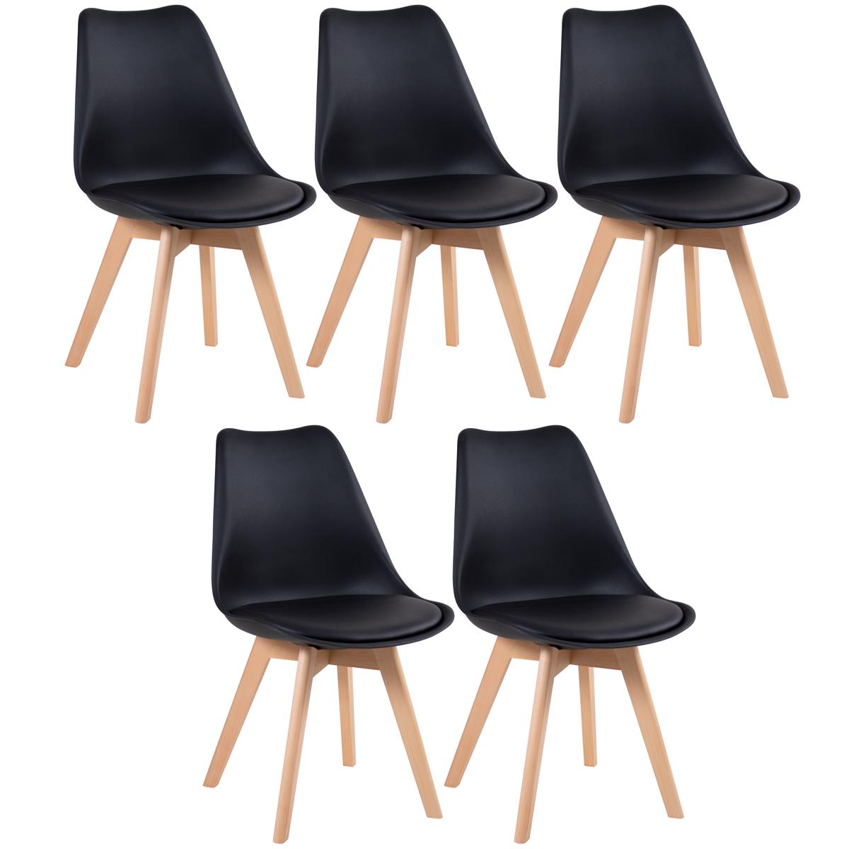 Kit - 5 X Cadeiras Leda - Preto