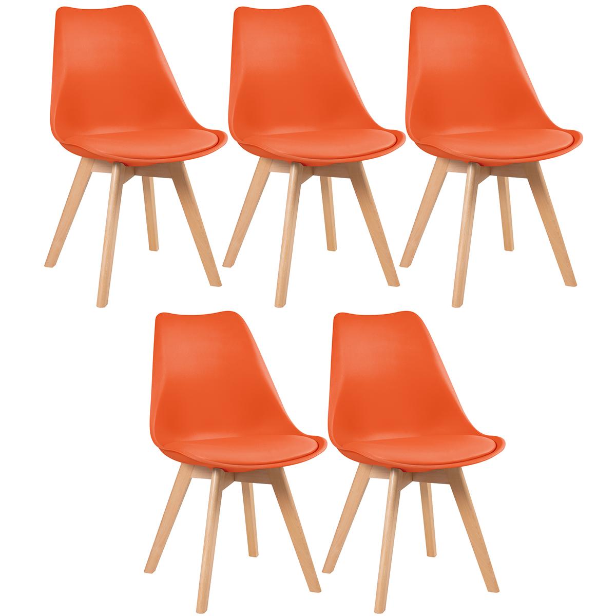 Kit - 5 X Cadeiras Leda - Laranja