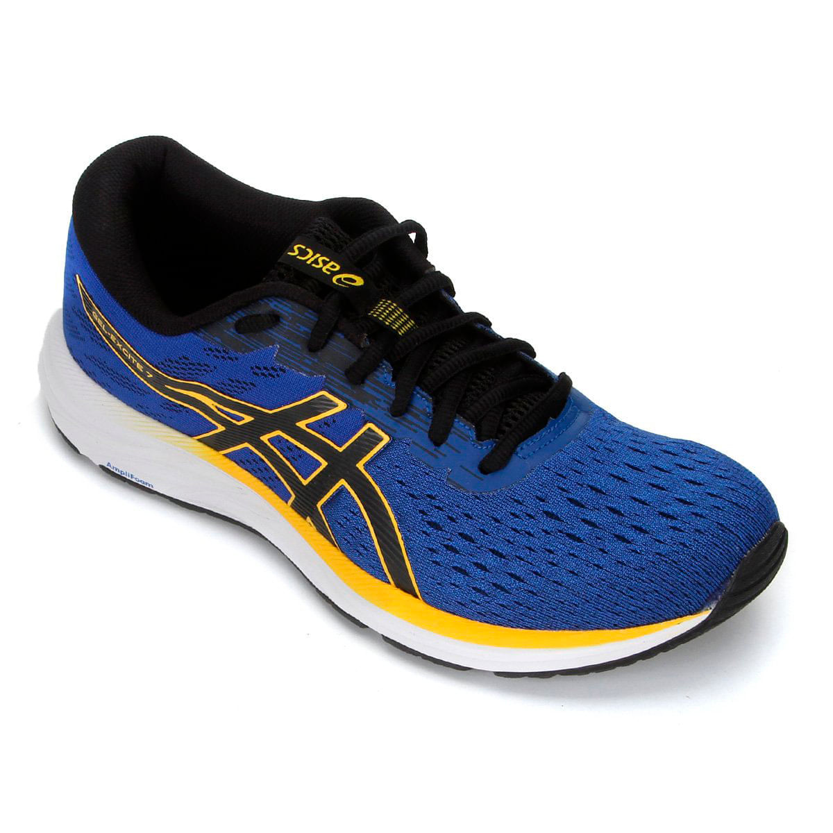 asics amarelo e azul