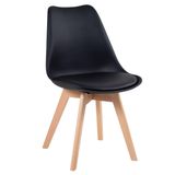 Cadeira De Jantar Assento Estofado Eames Leda Preto