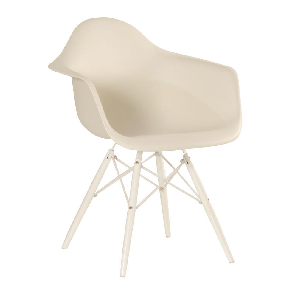 Cadeira Charles Eames Eiffel Com Apoio De Braços - Daw - Base E Assento Branco