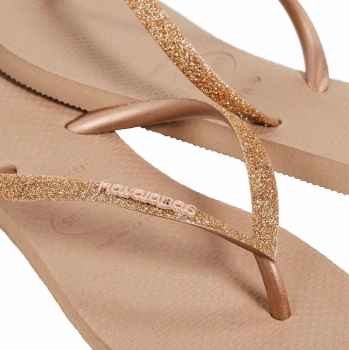 chinelo glitter havaianas dourado