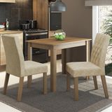 Conjunto Sala De Jantar Mesa Tampo De Madeira 2 Cadeiras Rustic/imperial Lídia Madesa