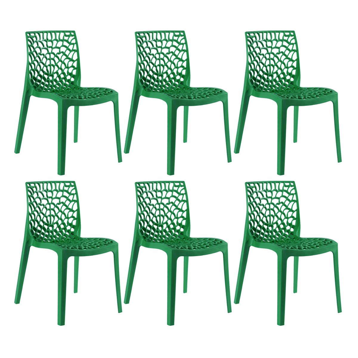 Kit - 6 X Cadeiras Gruvyer - Verde Escuro