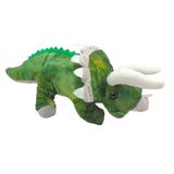 Dinossauro Pelúcia Triceratops Verde 35cm Comp