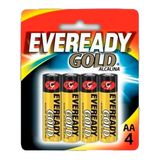 Pilha Alcalina Eveready Gold Pequena  Aa4 Com 4 Unidades