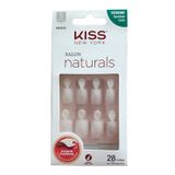 Unhas Postiças Kiss New York Salon Natural Curto Quadrada Com Abas