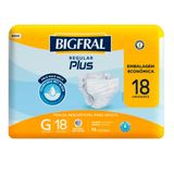 Fralda Geriátrica Descartável Bigfral Plus Regular G Com 18 Unidades
