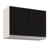 Armário Aéreo 80cm 2 Portas Califórnia Branco/preto - Lumil Móveis