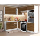 Armário De Cozinha Completa De Canto 100% Mdf Madesa Acordes Xa419001 (sem Tampo) - Branco/rustic