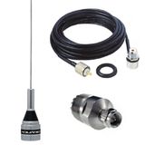 Antena Móvel 1/4 Vhf Cabo 5,5 Metros Adaptador Yaesu Vertex Sma Macho Uhf Femea