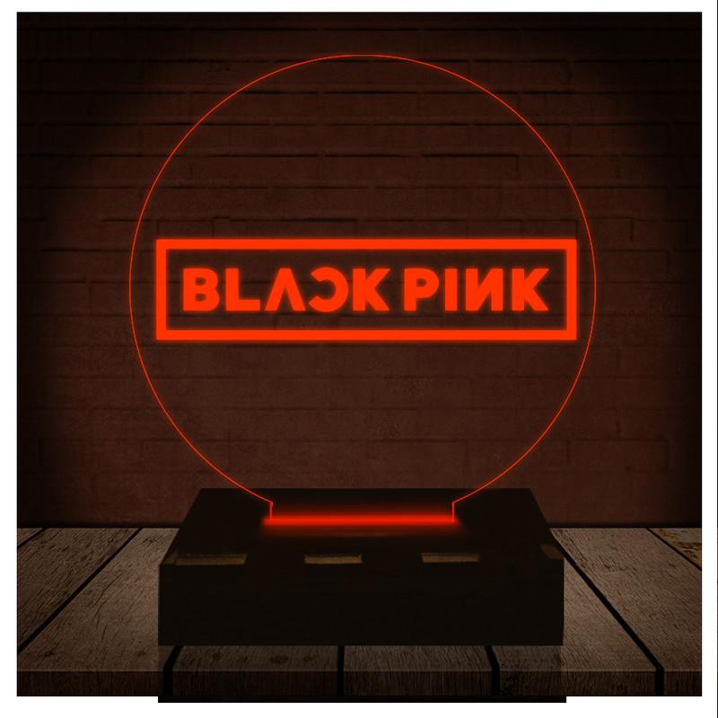 Luminária Led 3d Black Pink Abajur - Vermelho