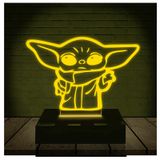 Luminária Led 3d Baby Yoda Star Wars - Amarelo