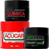 Glatten Professional - Kit Cronograma Capilar Pós Química Antiqueda (3 Produtos)