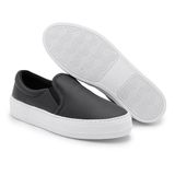 Tênis Slip On Flatform Feminino Liso Conforto Dia a Dia Leve