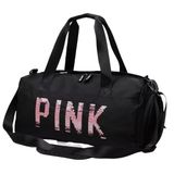 Bolsa Impermeável Para Academia Feminina Preta Pink