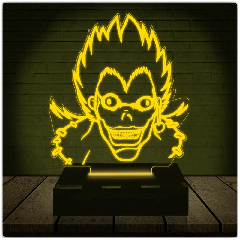 Luminária Led 3d Death Note Ryuk Abajur - Amarelo