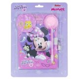 Diário Secreto Com Chave E Caneta Com Pompom Minnie D8132 Dcl