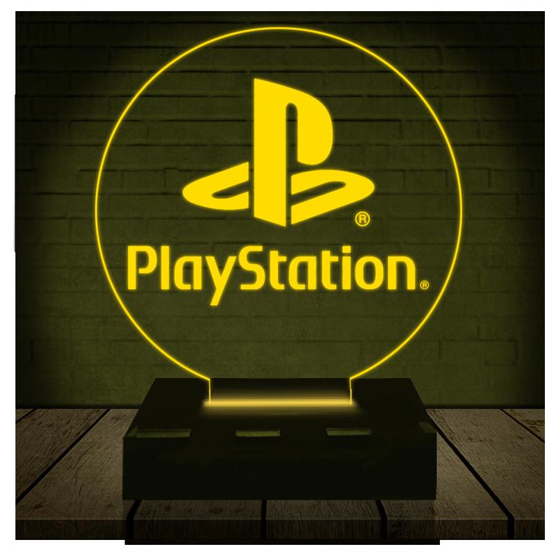 Luminária Led 3d Playstation Abajur - Amarelo